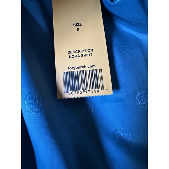 Tory Burch Nora Skirt Size 8 Green White Tweed Fringe Trim Designer Women's - Picture 10 of 12